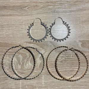 LAST CHANCE Lot of 3 Hoop Earrings